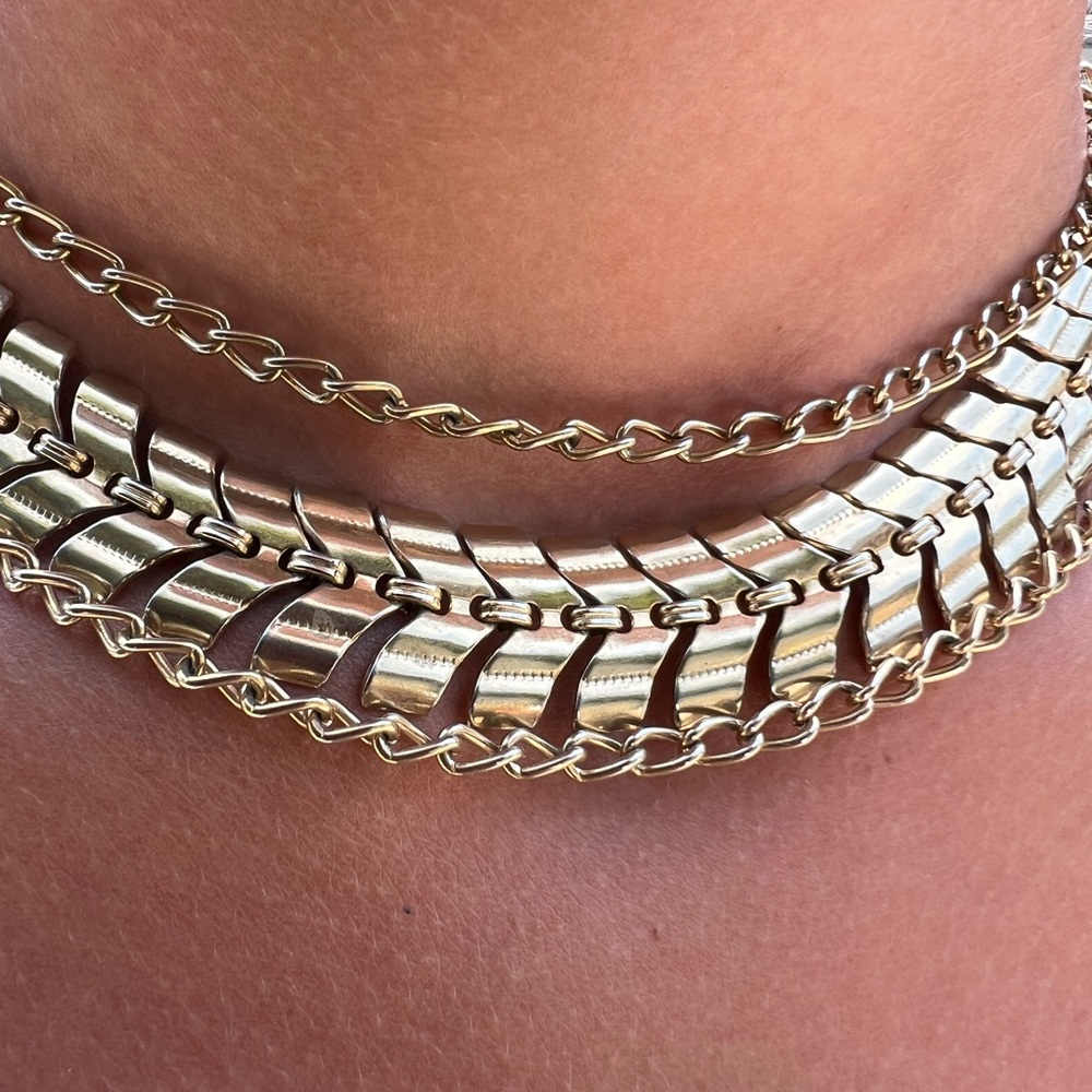 Vintage Gold Tone 3 Chain Necklace